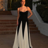 Clara | Black and White Contrast Maxi Dress