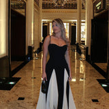 Clara | Black and White Contrast Maxi Dress