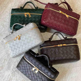 Darcie | Woven Faux Leather Compact Shoulder Bag