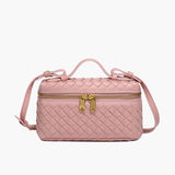 Darcie | Woven Faux Leather Compact Shoulder Bag