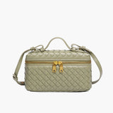 Darcie | Woven Faux Leather Compact Shoulder Bag