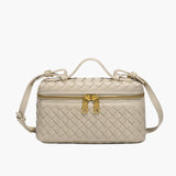 Darcie | Woven Faux Leather Compact Shoulder Bag