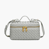 Darcie | Woven Faux Leather Compact Shoulder Bag
