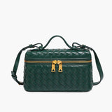 Darcie | Woven Faux Leather Compact Shoulder Bag