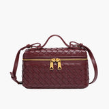 Darcie | Woven Faux Leather Compact Shoulder Bag