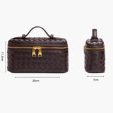 Darcie | Woven Faux Leather Compact Shoulder Bag
