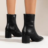 Zoe | Block Heel Ankle Boots with Pointed Toe