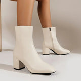 Zoe | Block Heel Ankle Boots with Pointed Toe