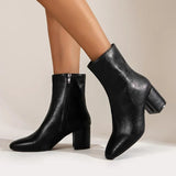 Zoe | Block Heel Ankle Boots with Pointed Toe