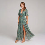 Penelope | Maxi Wrap Dress with Buckle Detail and High Split