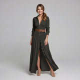 Eliza | Maxi Shirt Dress with Waist Belt