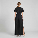 Willow | Elegant Maxi Dress with Deep V-Neck and Side Split