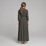 Eliza | Maxi Shirt Dress with Waist Belt
