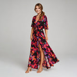 Penelope | Maxi Wrap Dress with Buckle Detail and High Split