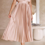 Aria | Chic Pleated Maxi Dress with Flowing Silhouette