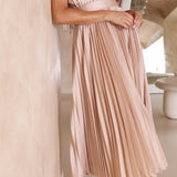 Aria | Chic Pleated Maxi Dress with Flowing Silhouette