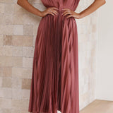 Aria | Chic Pleated Maxi Dress with Flowing Silhouette