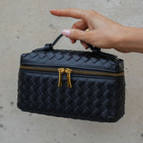 Darcie | Woven Faux Leather Compact Shoulder Bag