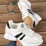Genevieve | Women's Vintage Comfort Sneakers with Striped Accents