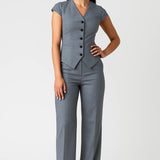 Clara | Women’s Two-Piece Set with Tailored Short-Sleeve Top & Trousers – Business & Refined