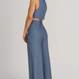 Jasmine | Women’s Two-Piece Set with Sleeveless Wrap Top & D-Ring Trousers – Modern & Refined
