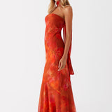 Lena | Romantic floral maxi evening dress for women
