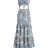 Eliza | Maxi evening dress with palm print design
