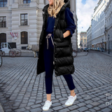 Penelope | Women's Long Quilted Hooded Gilet