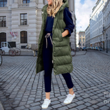Penelope | Women's Long Quilted Hooded Gilet