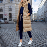 Penelope | Women's Long Quilted Hooded Gilet