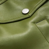 Velmira | Emerald Green Faux Leather Jacket