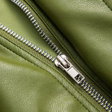 Velmira | Emerald Green Faux Leather Jacket