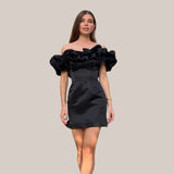 Seren | Women’s Off-Shoulder Cocktail Dress with Ruffle Detail