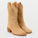 Daisy | Women’s Western Cowboy Boots with Perforated Detailing – Bold & Feminine Silhouette