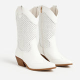Daisy | Women’s Western Cowboy Boots with Perforated Detailing – Bold & Feminine Silhouette