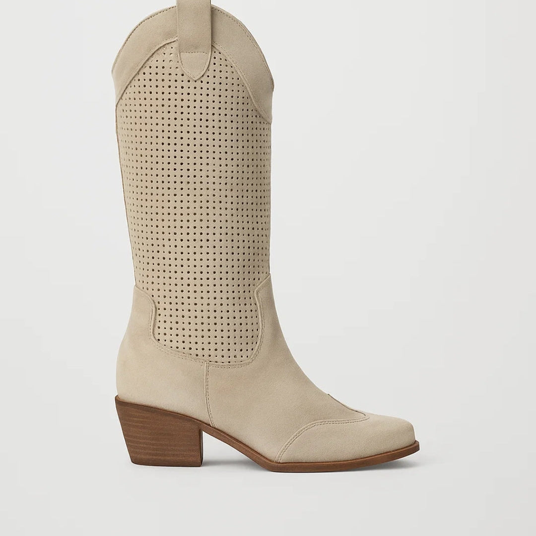 Daisy | Women’s Western Cowboy Boots with Perforated Detailing – Bold & Feminine Silhouette
