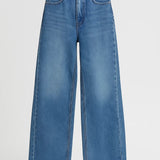 Hazel | High-Waisted Wide-Leg Jeans with Raw Hem – Casual Denim Look