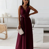 Annabelle | Women's Maxi Wrap Dress with Tailored Waist