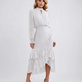 Penelope | Women's Pleated Maxi Dress with Halter Neck