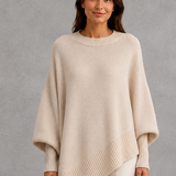 Margaret | Relaxed Long Sleeve Ribbed Knit Jumper with High Neck