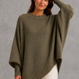 Margaret | Relaxed Long Sleeve Ribbed Knit Jumper with High Neck