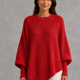 Margaret | Relaxed Long Sleeve Ribbed Knit Jumper with High Neck