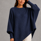 Margaret | Relaxed Long Sleeve Ribbed Knit Jumper with High Neck