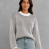 Beatrice | Relaxed Striped Knit Jumper with Drop Shoulders