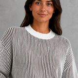 Beatrice | Relaxed Striped Knit Jumper with Drop Shoulders