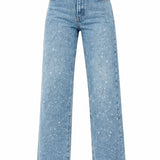 Women's High Waist Straight Leg Glitter Jeans