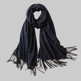 Women's Pashmina Scarf with Fringe – Lightweight Shawl Wrap for Autumn & Winter