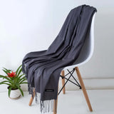 Women's Pashmina Scarf with Fringe – Lightweight Shawl Wrap for Autumn & Winter