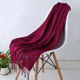 Women's Pashmina Scarf with Fringe – Lightweight Shawl Wrap for Autumn & Winter