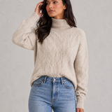 Victoria | Women's Textured Knit Roll Neck Jumper with Relaxed Fit